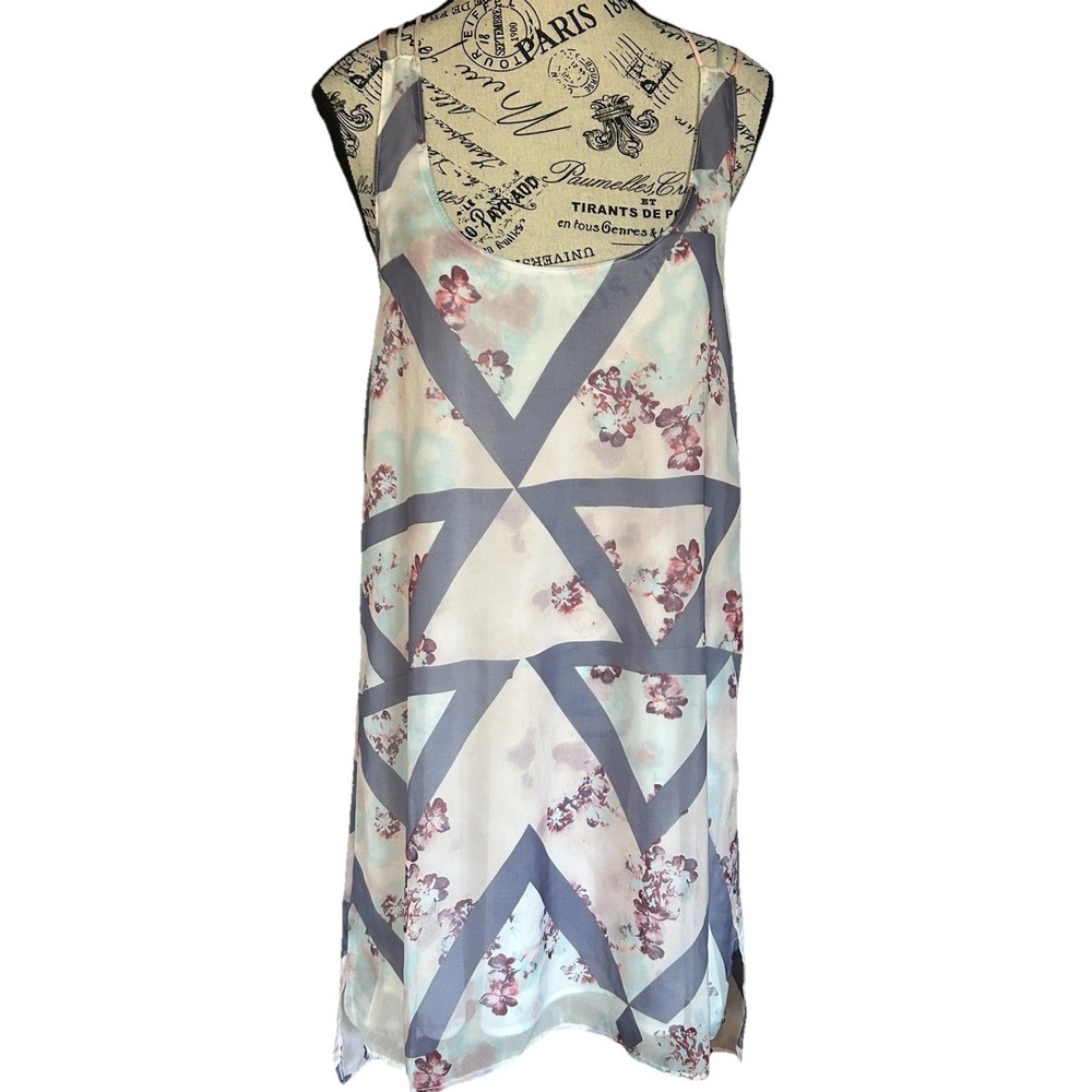 Women's O'Neill Floral Sundress L Beachy Pink Purple Preppy Racer Back Boho